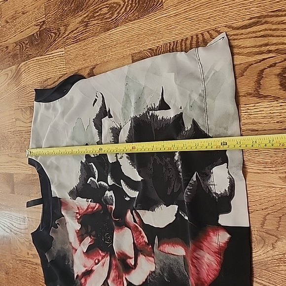 (M) J by Jess Floral Design Sheer Front Art Deco Contrast Eclectic Unique Loose - Picture 4 of 8